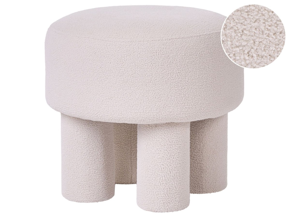Stołek CANBY Boucle Złamana biel