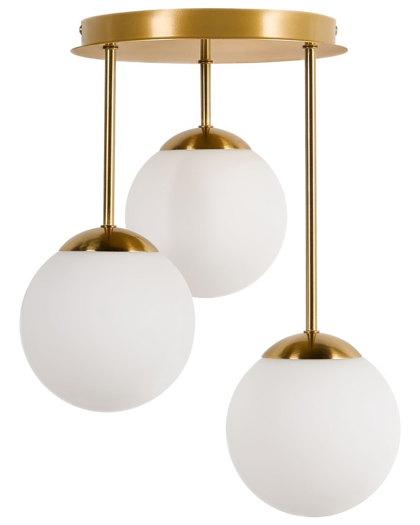 Lampa wisząca 3-punktowa RIANA Szkło Metal Mosiężny