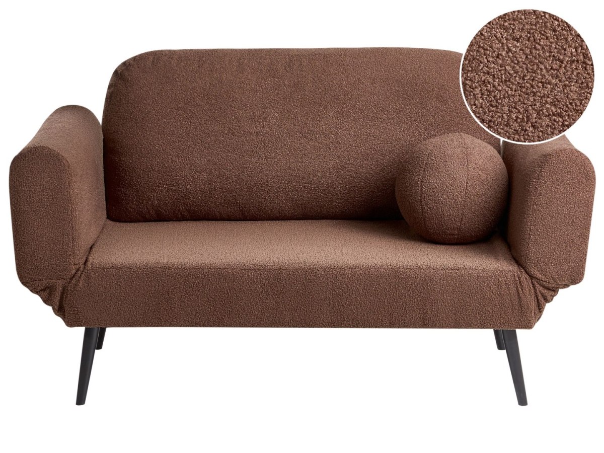Sofa rozkładana dla 2 osób DOROTEA Boucle Brązowy