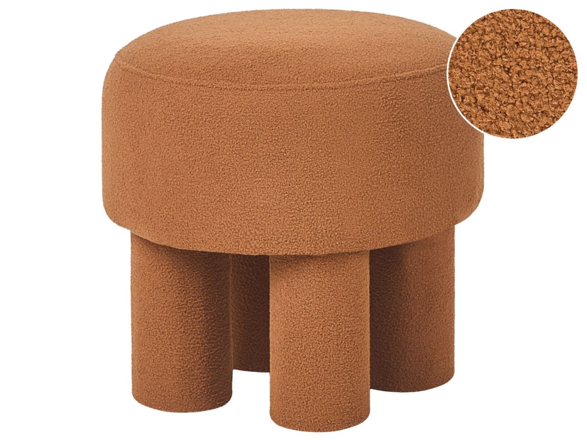 Stołek CANBY Boucle Pomarańczowy