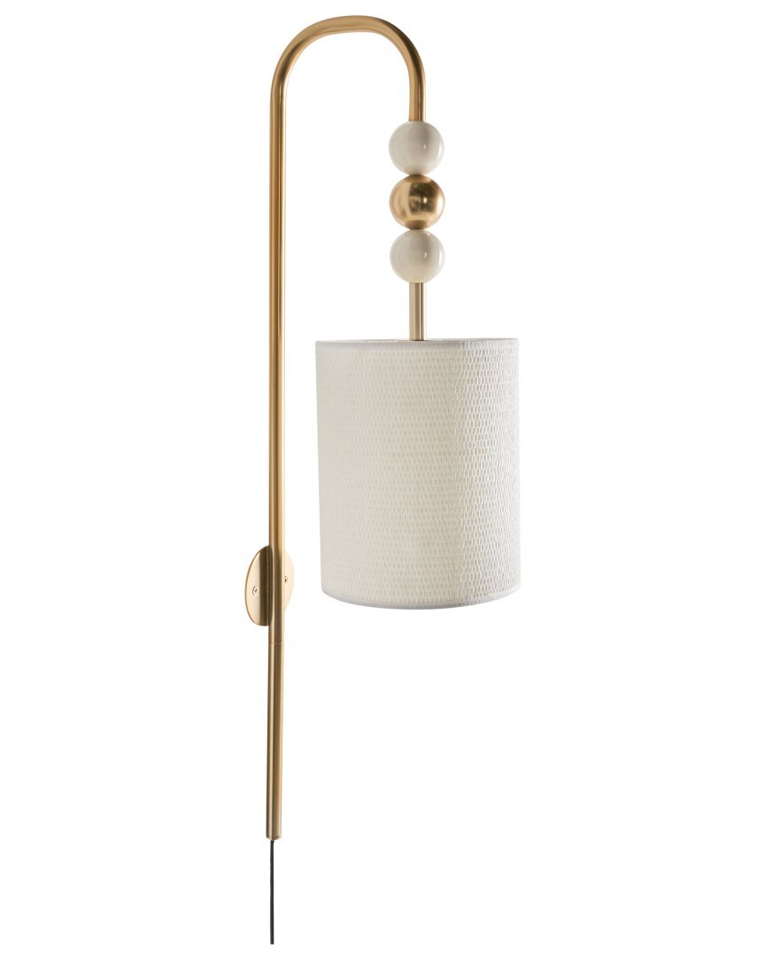 Lampa ścienna LOKY Mosiężny/beżowy Metal