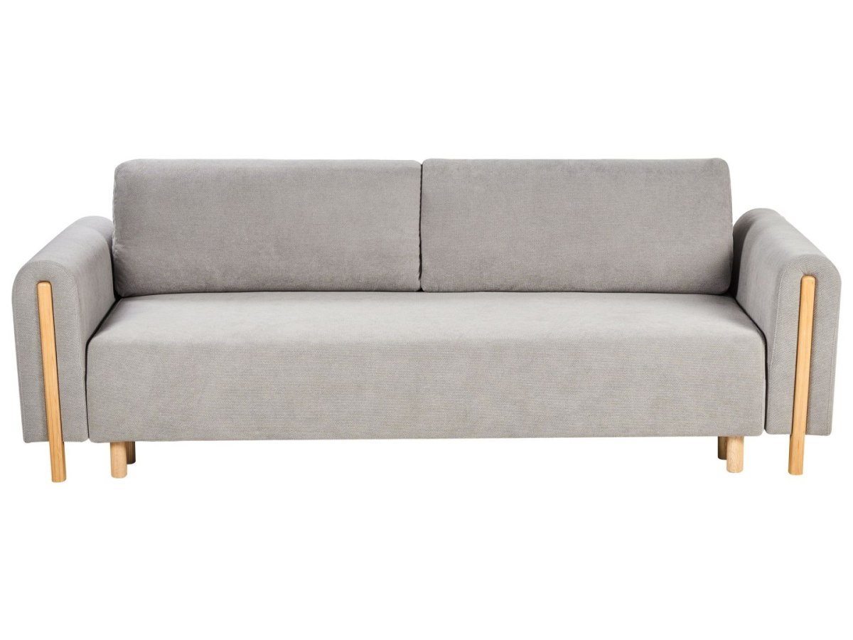 Sofa rozkładana dla 3 osób KVAM Szary ze schowkiem