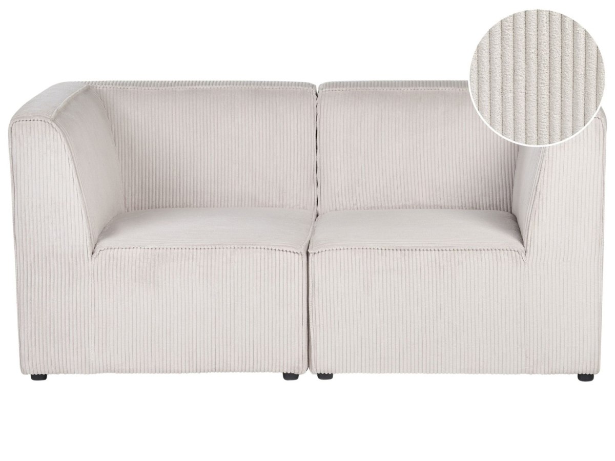 Sofa modułowa dla 2 osób Beżowy Sztruks