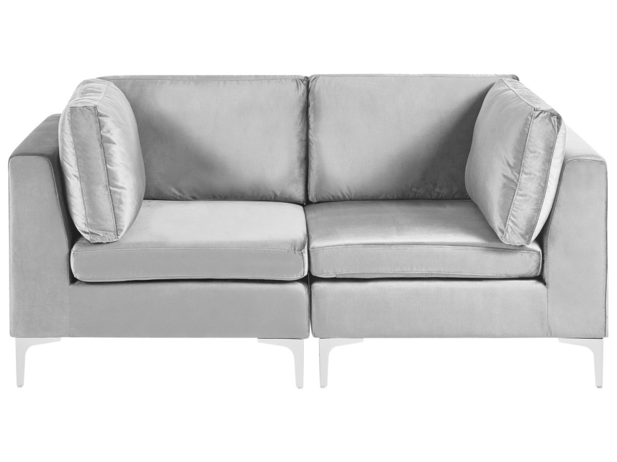 Sofa modułowa dla 2 osób Szary Welur