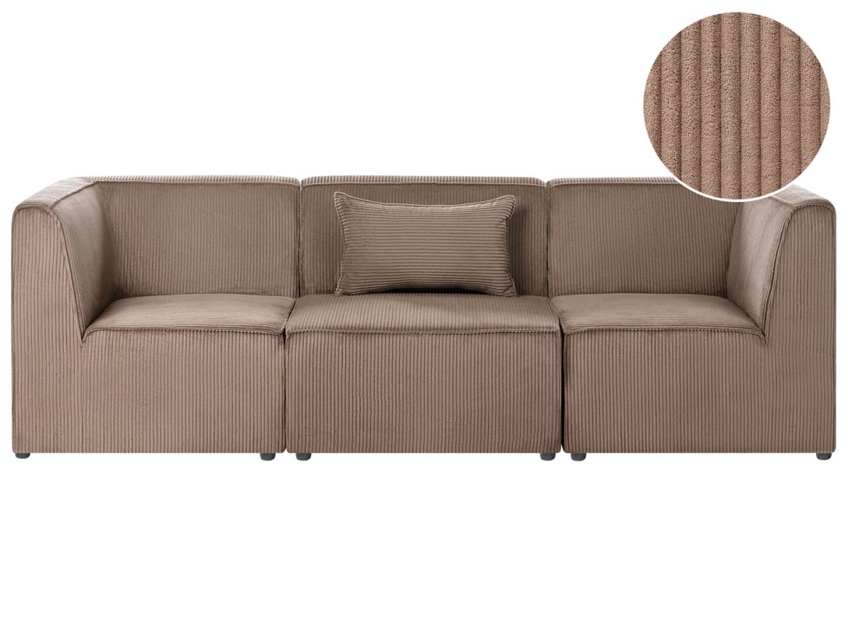 Sofa modułowa dla 3 osób Piaskowy Sztruks