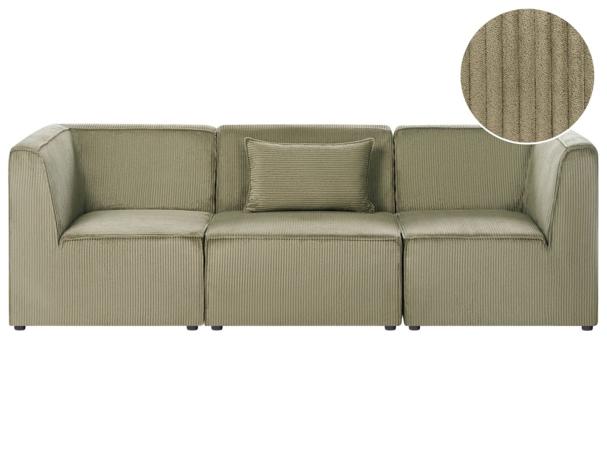 Sofa modułowa dla 3 osób Zielony Sztruks