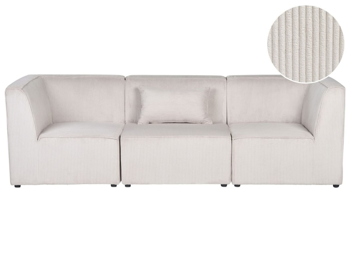 Sofa modułowa dla 3 osób Beżowy Sztruks
