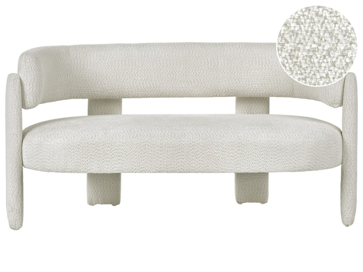 Sofa dla 2 osób BUREA Szenil Złamana biel
