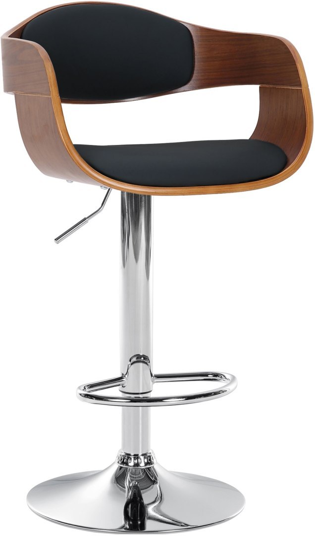 Hoker barowy Kingston C z ekoskóry w kolorze walnut/czarnym