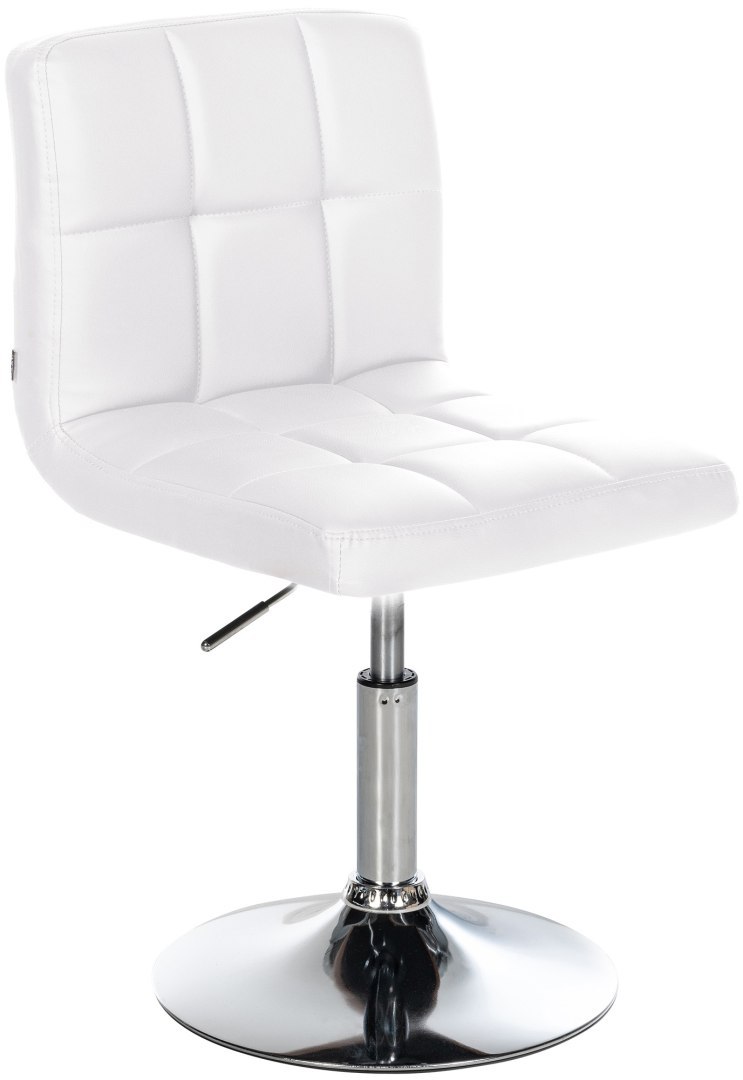 Hoker barowy Palma Lounger V2 ekoskóra biały, obrotowy, regulowany