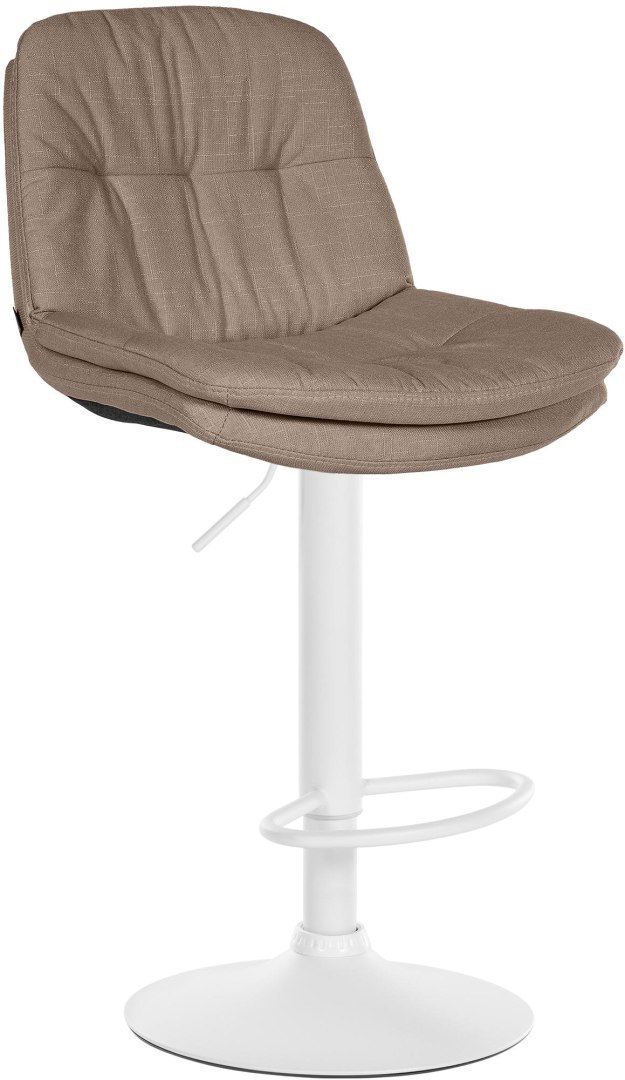 Hoker barowy Laurel z tkaniny taupe, regulowany, obrotowy