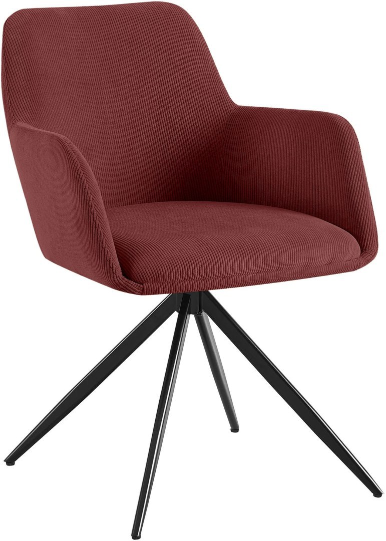 Hoker barowy Olema Cord bordeaux z regulowanym siedziskiem