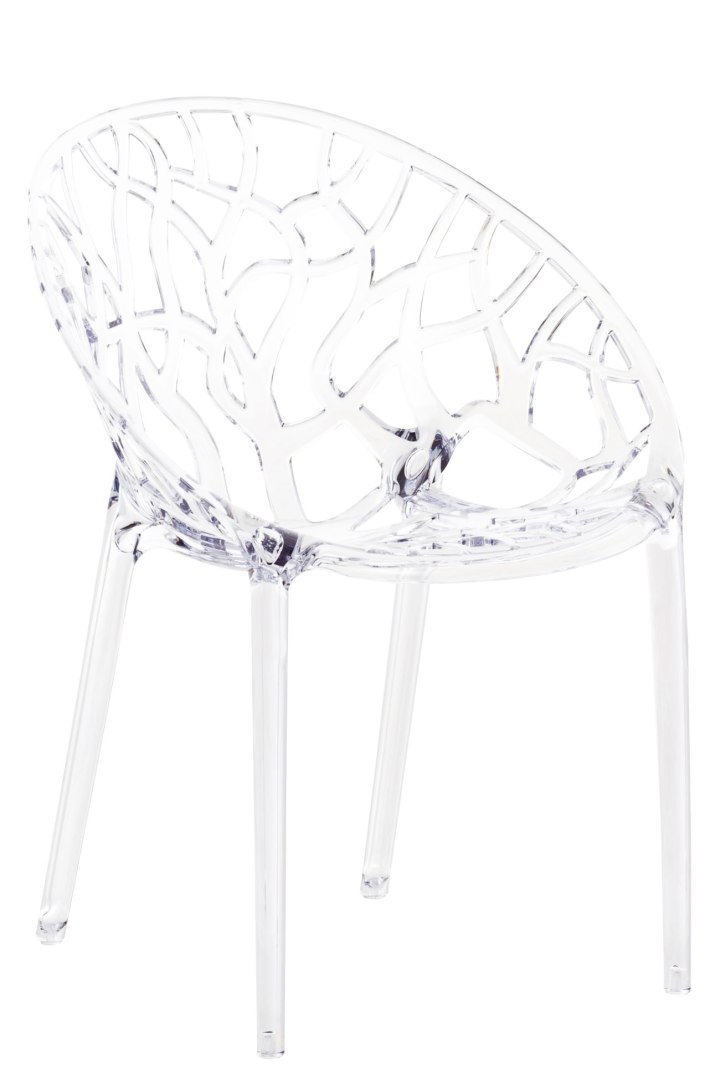 Hoker barowy Crystal transparentny, ergonomiczny, stelaż z tworzywa