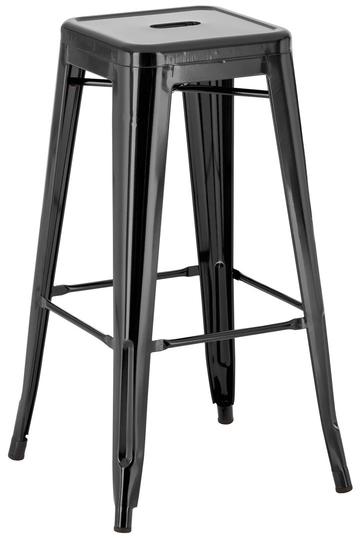 Hoker barowy Joshua czarny, metalowy, nowoczesny, funkcjonalny
