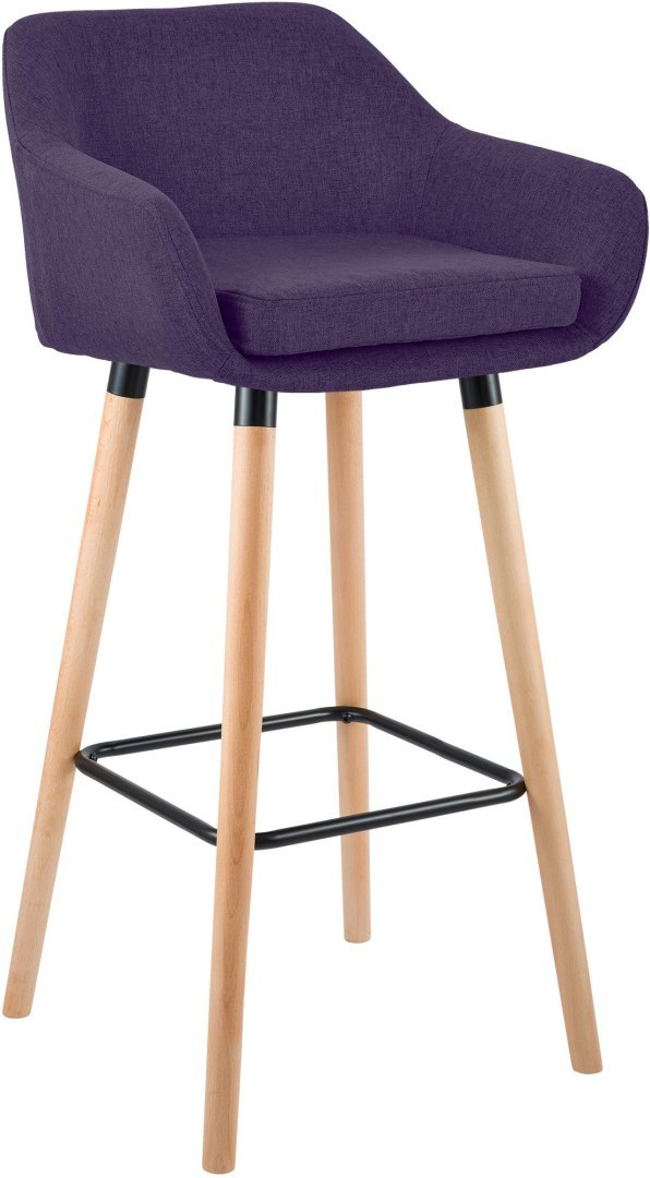 Hoker barowy Grant lila z tkaniny, z oparciem