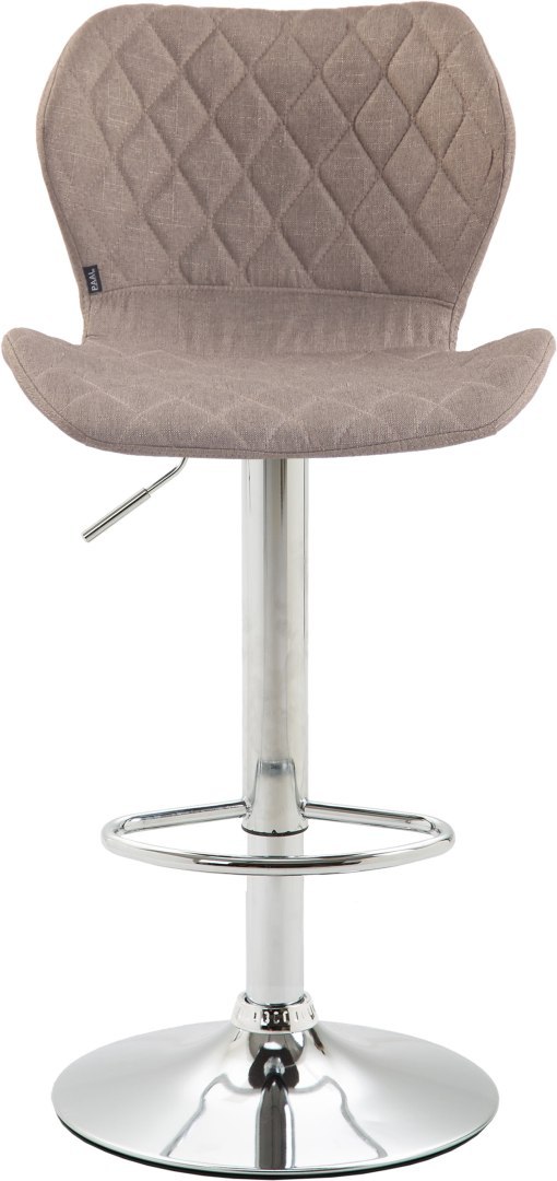 Hoker barowy Cork taupe tkanina chromowany - 2 sztuki