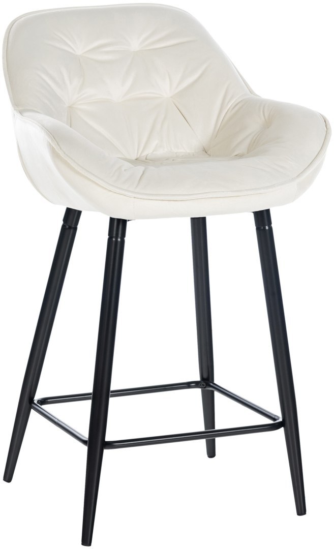 Hoker barowy Gibson z samtem w kolorze creme
