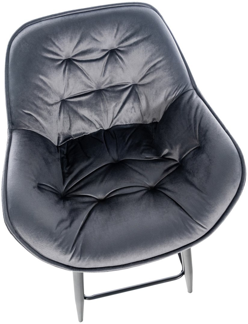 Hoker barowy Gibson 76 ciemnoszary z ekoskóry - 2 sztuki