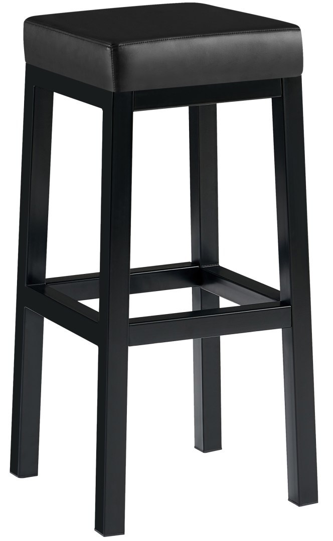 Hoker barowy Taylor z ekoskóry czarny, wysokość siedziska 83 cm