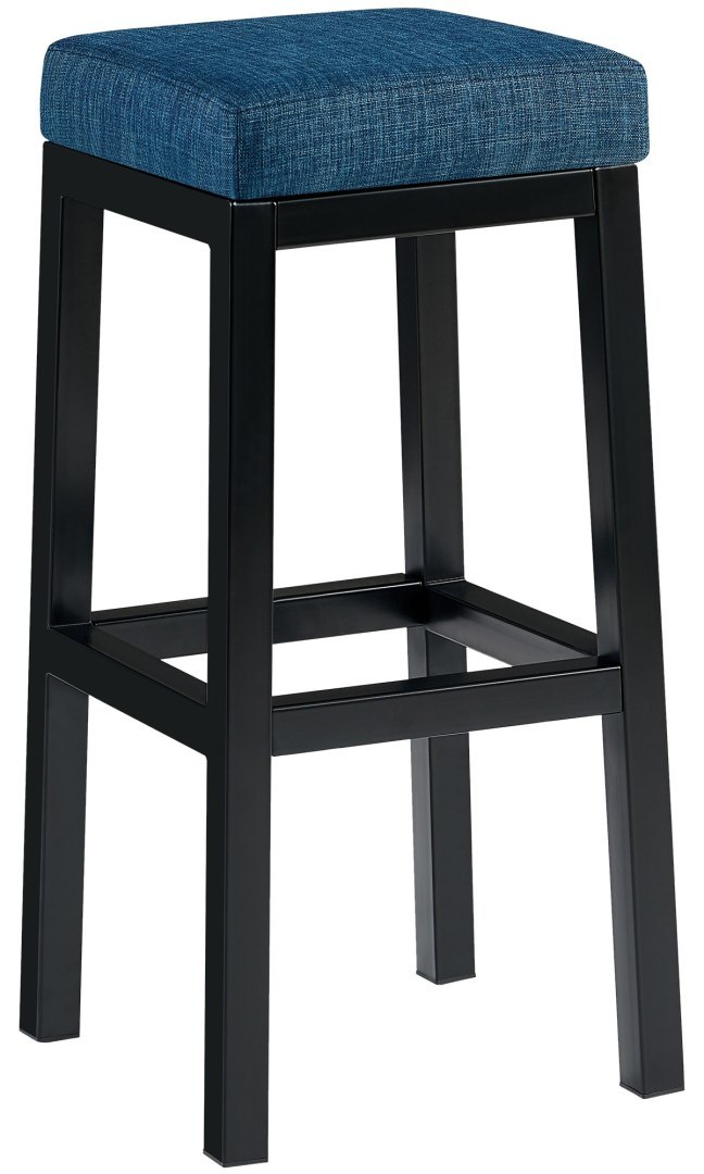 Hoker barowy Taylor z materiału niebieski 83 cm
