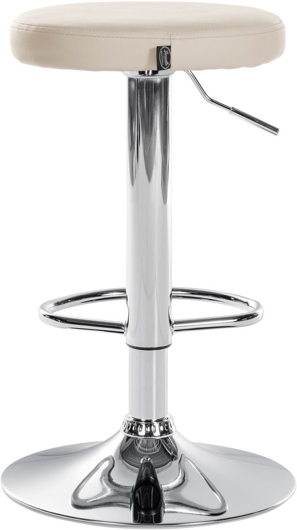 Hoker barowy Ponte ekoskóra kremowy chrom - 2 sztuki