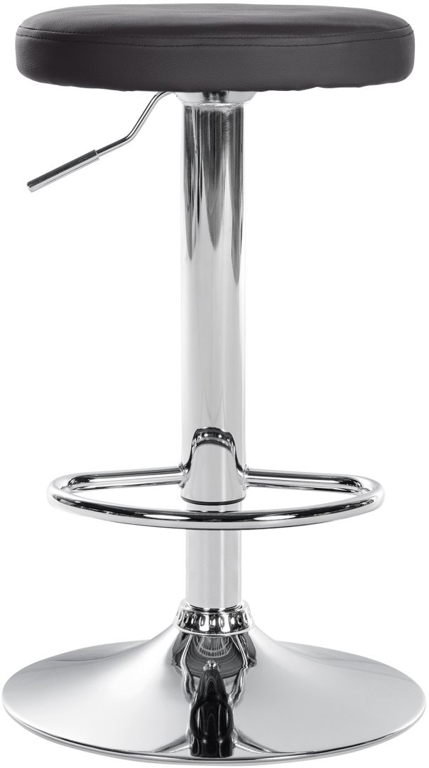 Hoker barowy Ponte ekoskóra czarny chrom - 2 sztuki