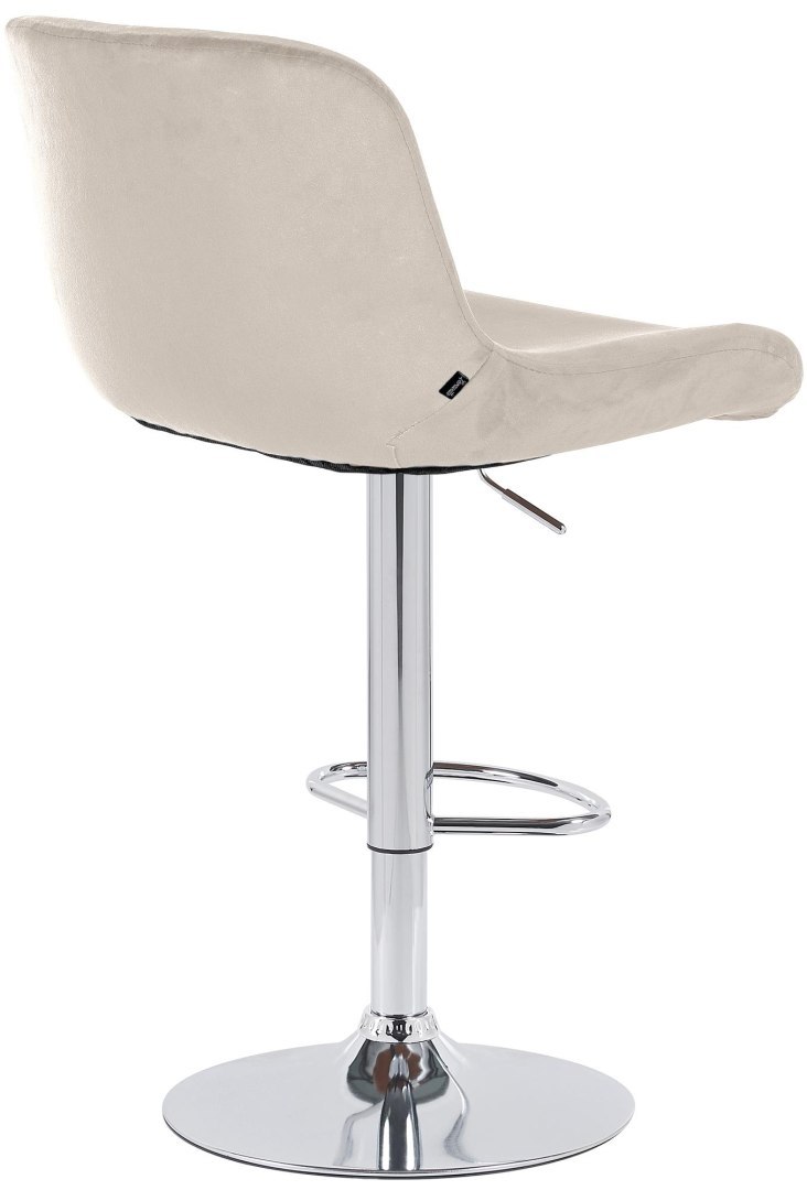 Hoker barowy Solon w kolorze creme z chromowanym stelażem - 2 sztuki