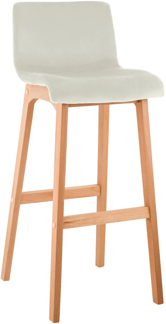 Hoker barowy Hoover z weluru w kolorze creme