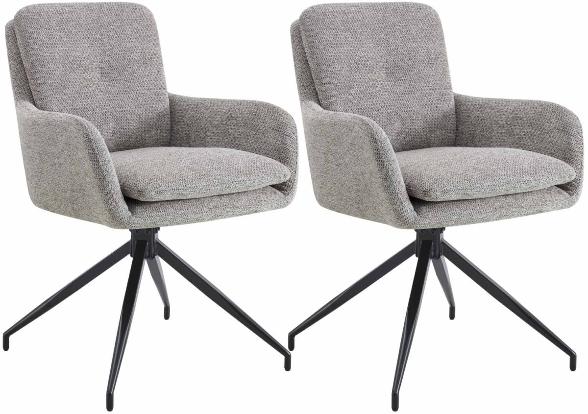 Hoker barowy Pickett taupe, 2 sztuki, obrotowy, materiałowy