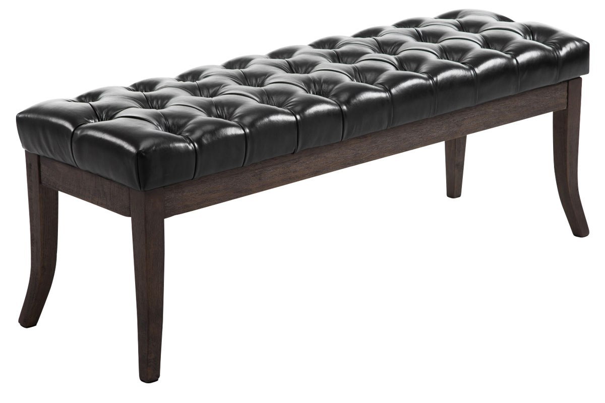 Ławka Ramses ekoskóra antyczna ciemna 120 cm