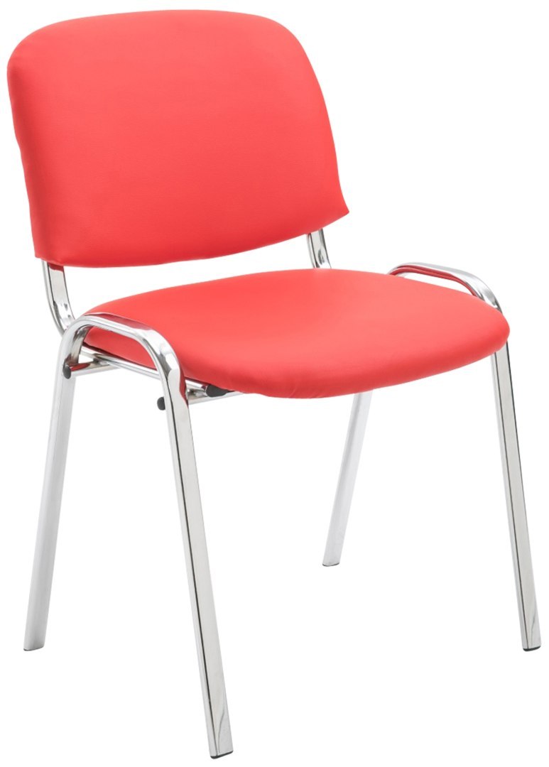 Krzesło konferencyjne Ken z ekoskóry czerwone