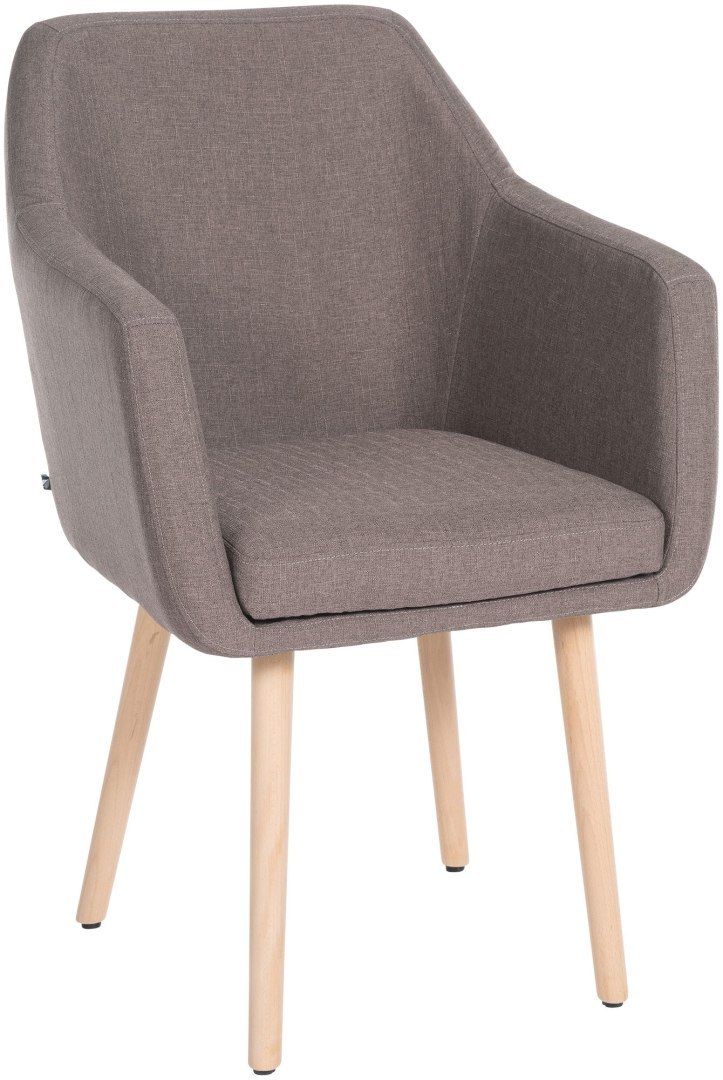 Fotel Utrecht taupe z tkaniny, drewniane nogi