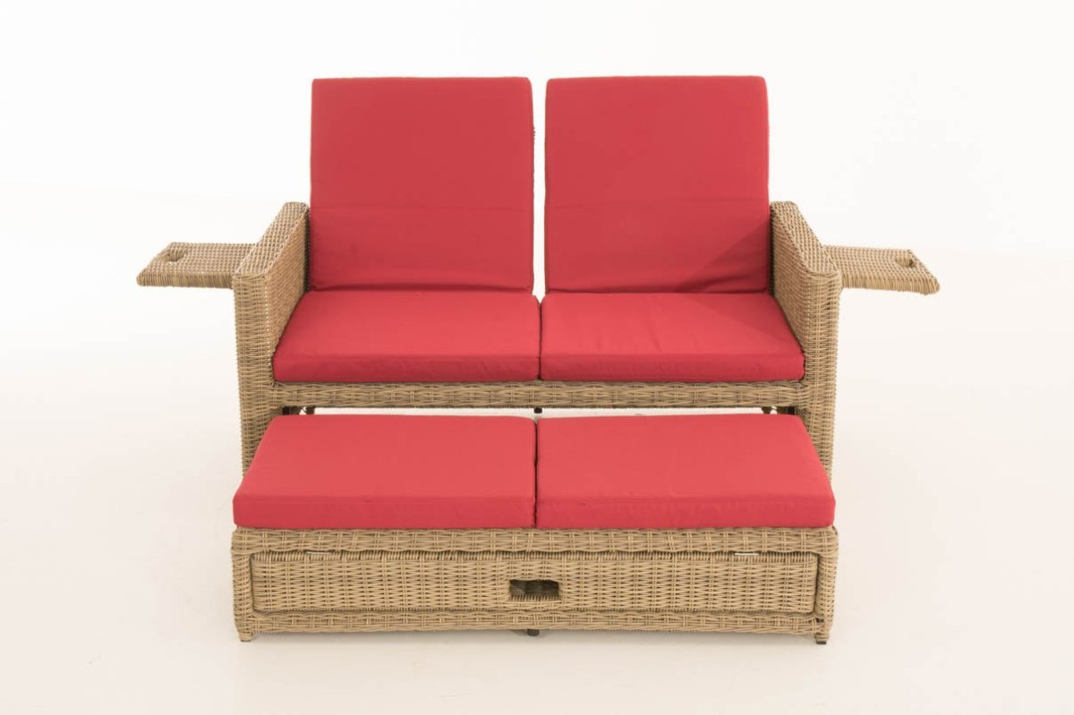 Sofa ogrodowe Ancona z regulowanym oparciem, kolor naturalny
