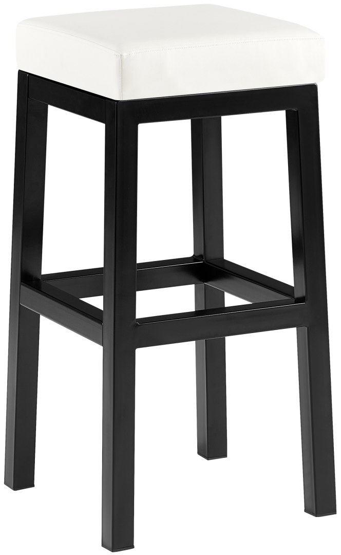 Hoker barowy Taylor z ekoskóry, czarny stelaż, wysokość siedziska 78 cm