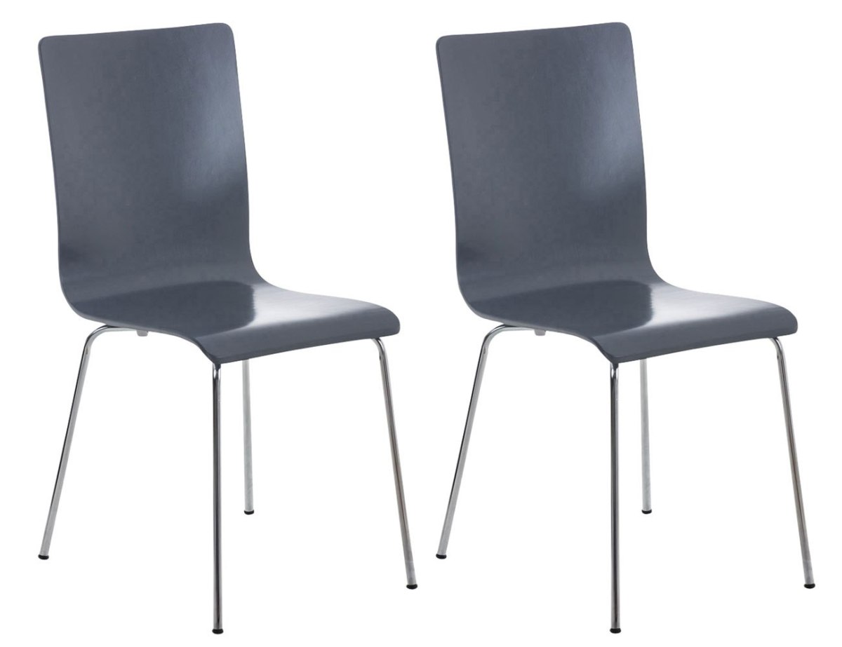 Krzesło konferencyjne Pepe szare 2 sztuki z ergonomicznie uformowanym siedziskiem