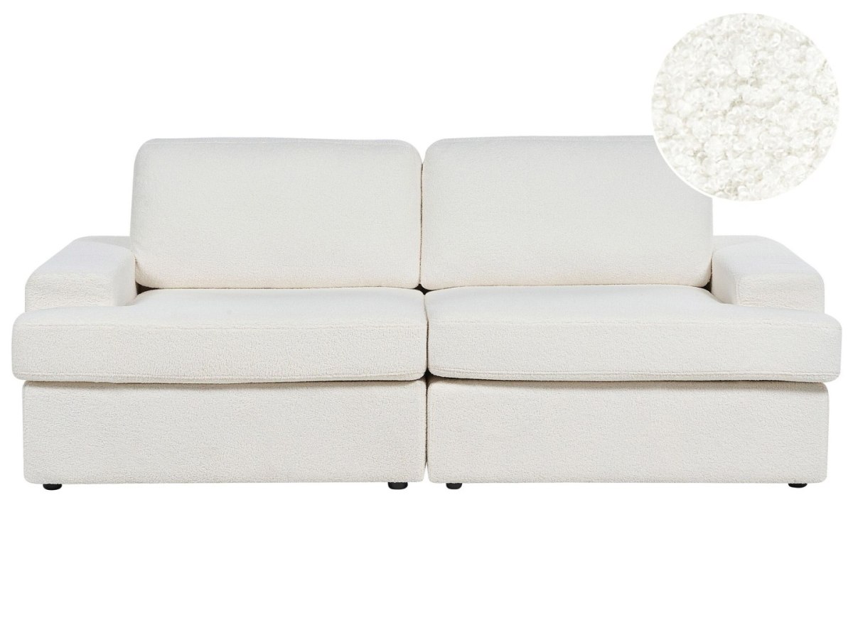 Sofa dla 3 osób ALLA Boucle Złamana biel