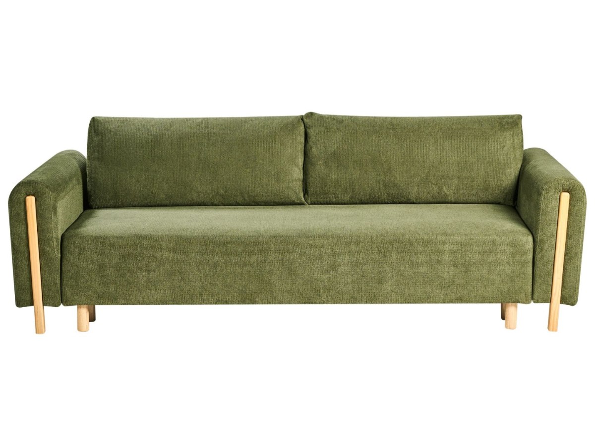 Sofa rozkładana dla 3 osób KVAM ze schowkiem Zielony