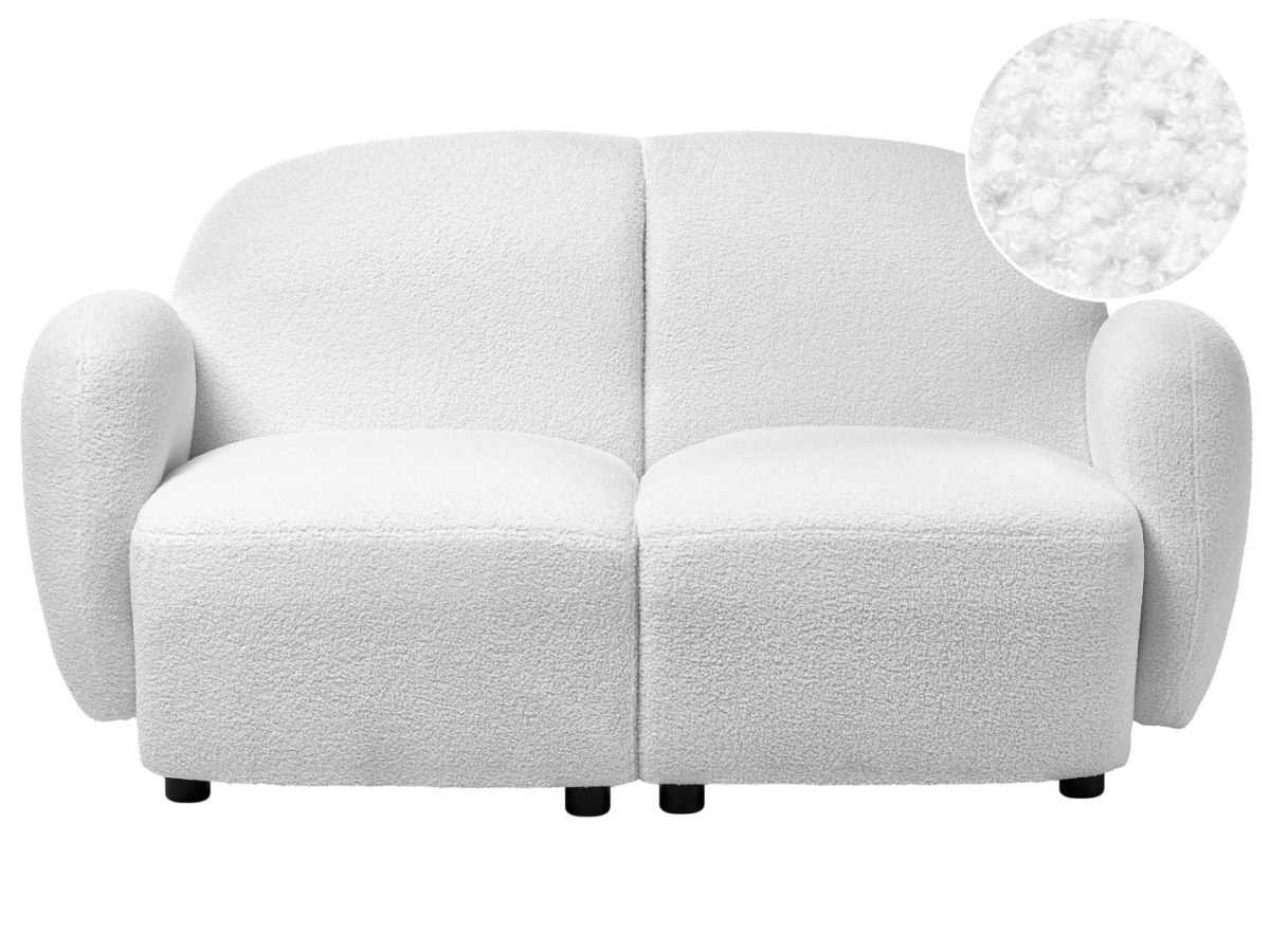 Sofa dla 2 osób JULE Boucle Złamana biel