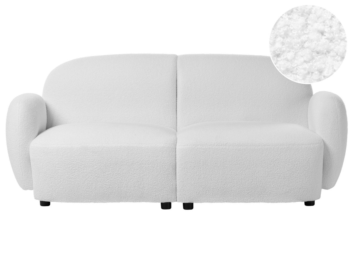Sofa dla 3 osób JULE Boucle Złamana biel