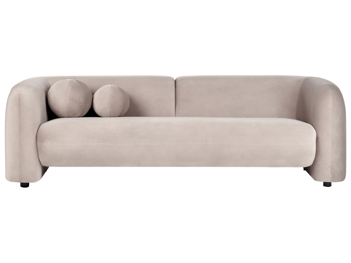 Sofa dla 3 osób Welur Beżowoszary