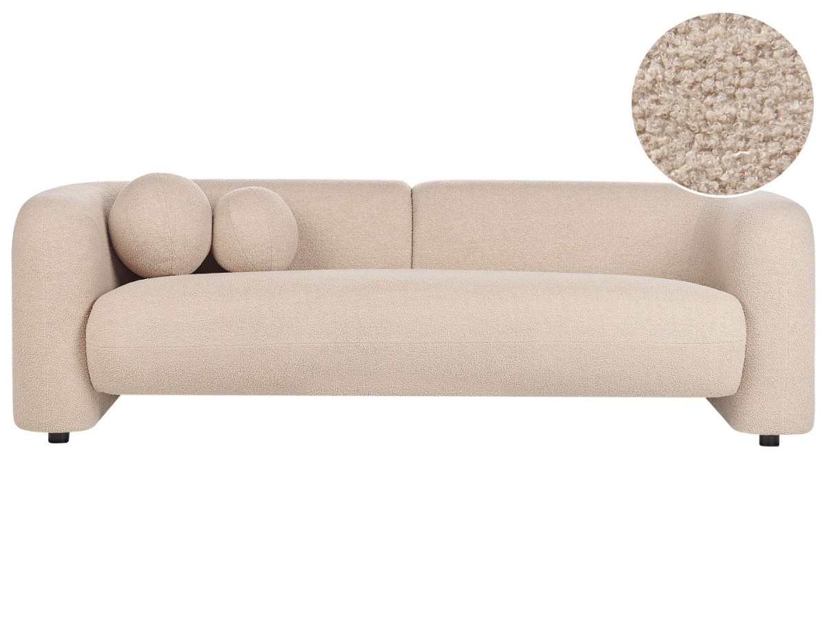 Sofa dla 3 osób Boucle Beżowy