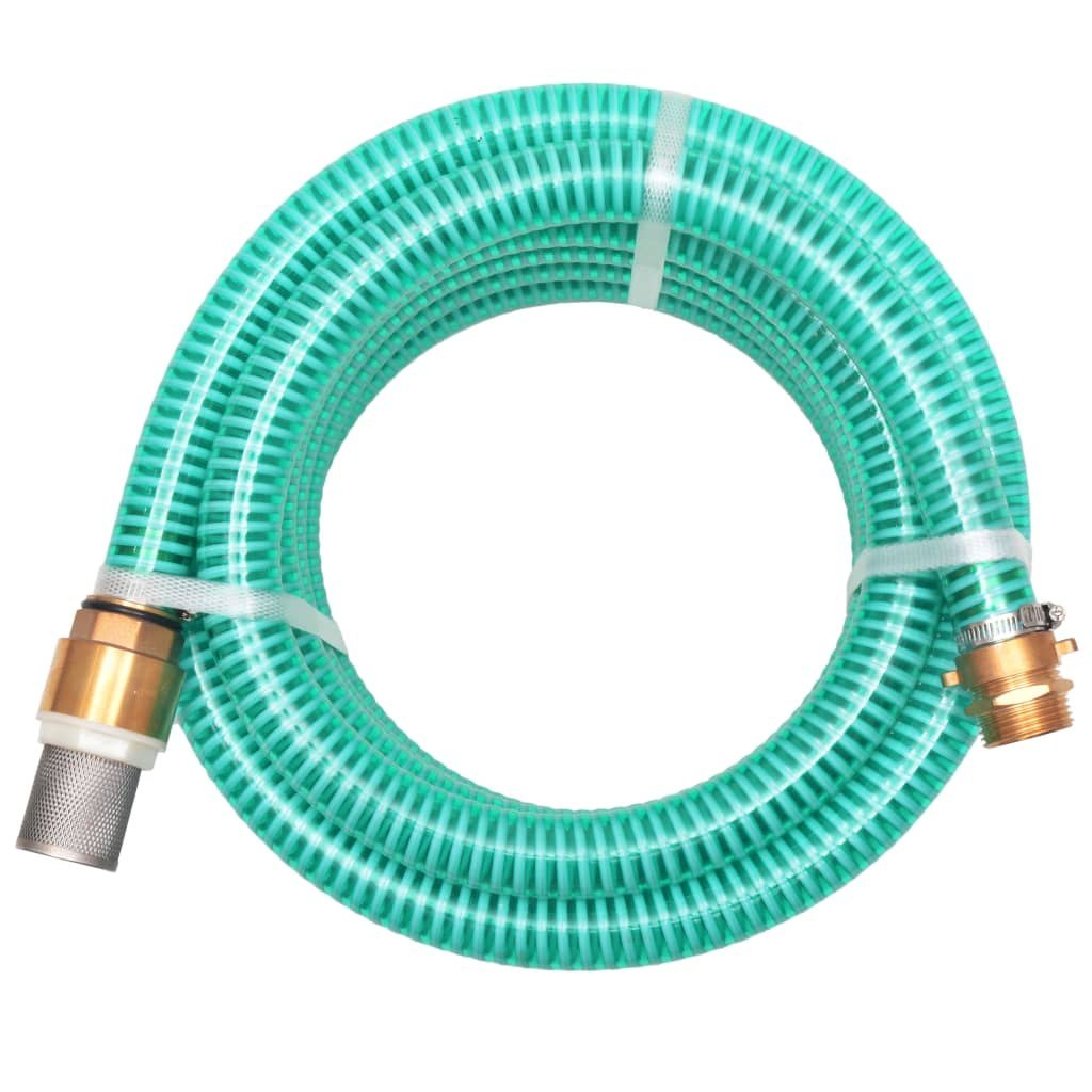 Wąż ssący z mosiężnymi złączkami, 3 m, 25 mm, zielony
