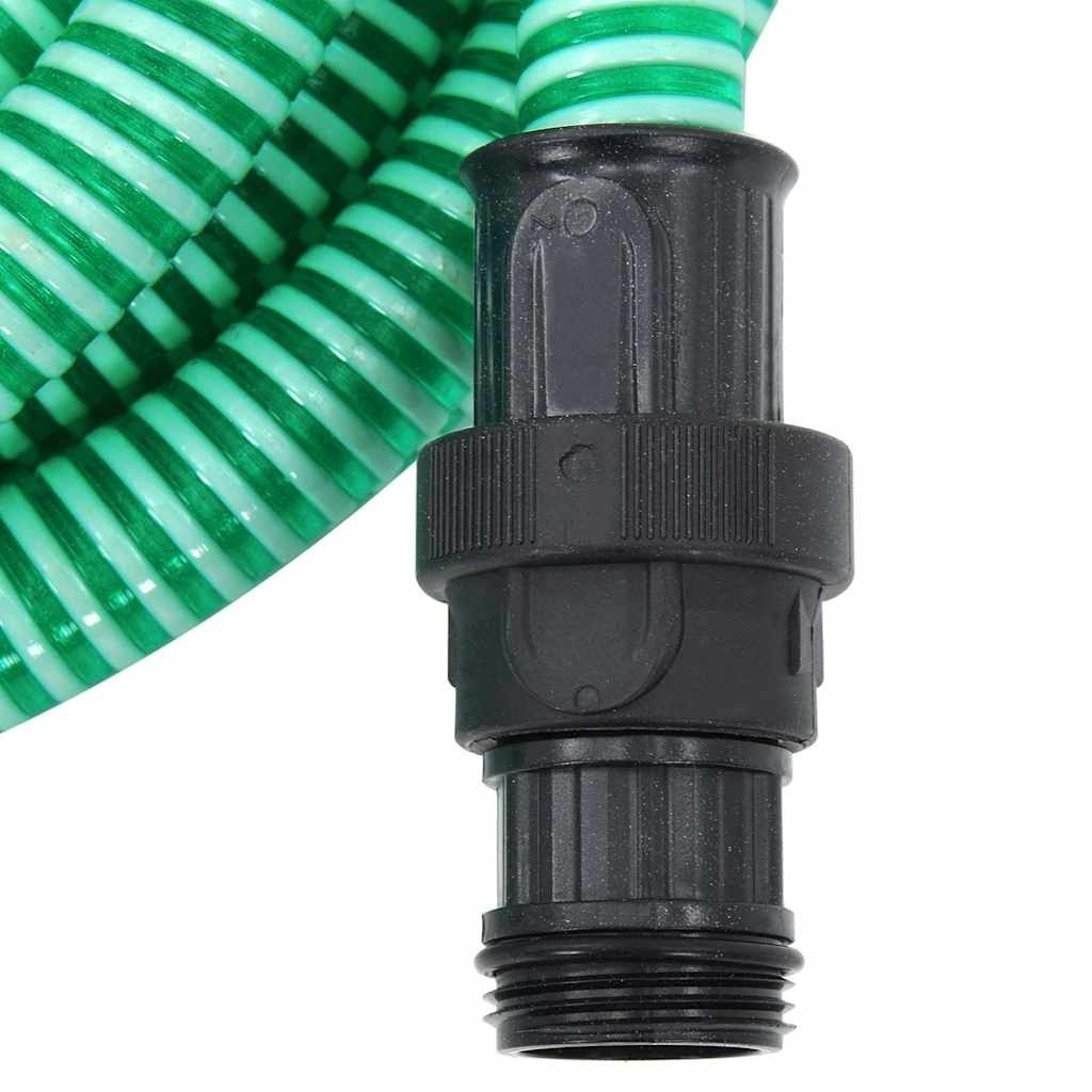 Wąż ssący z mosiężnymi złączami, zielony, 1" 10 m, PVC
