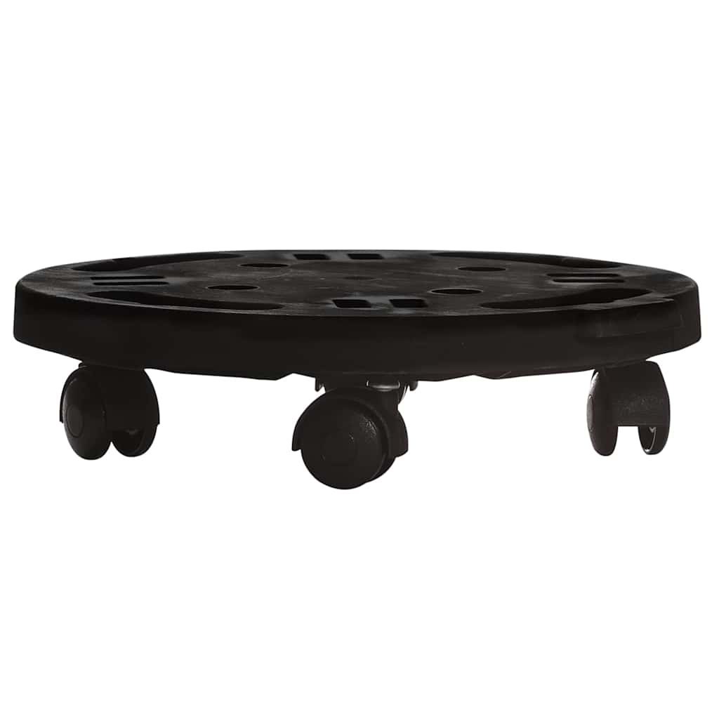Podstawka pod donicę, z kółkami, średnica 30 cm, czarna, 170 kg