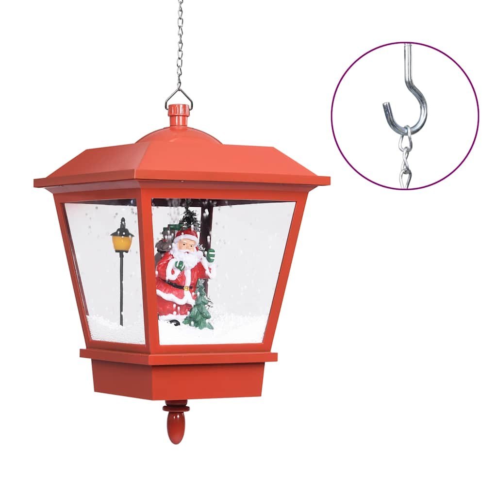 Świąteczna lampa wisząca LED z Mikołajem, czerwona, 27x27x45 cm