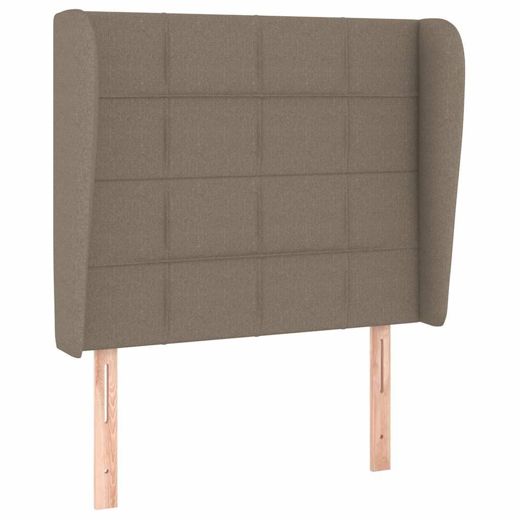 Zagłówek uszak, taupe, 93x23x118/128 cm, tkanina