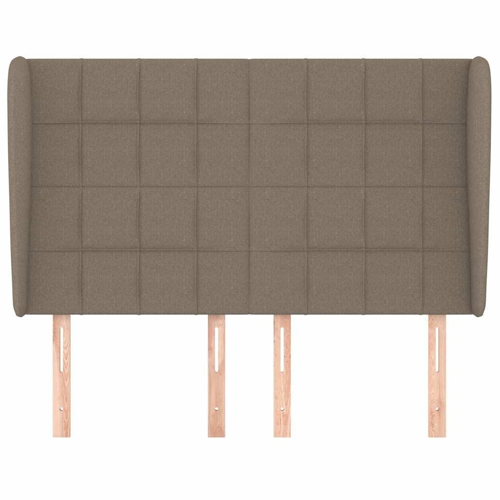 Zagłówek uszak, taupe, 147x23x118/128 cm, tkanina