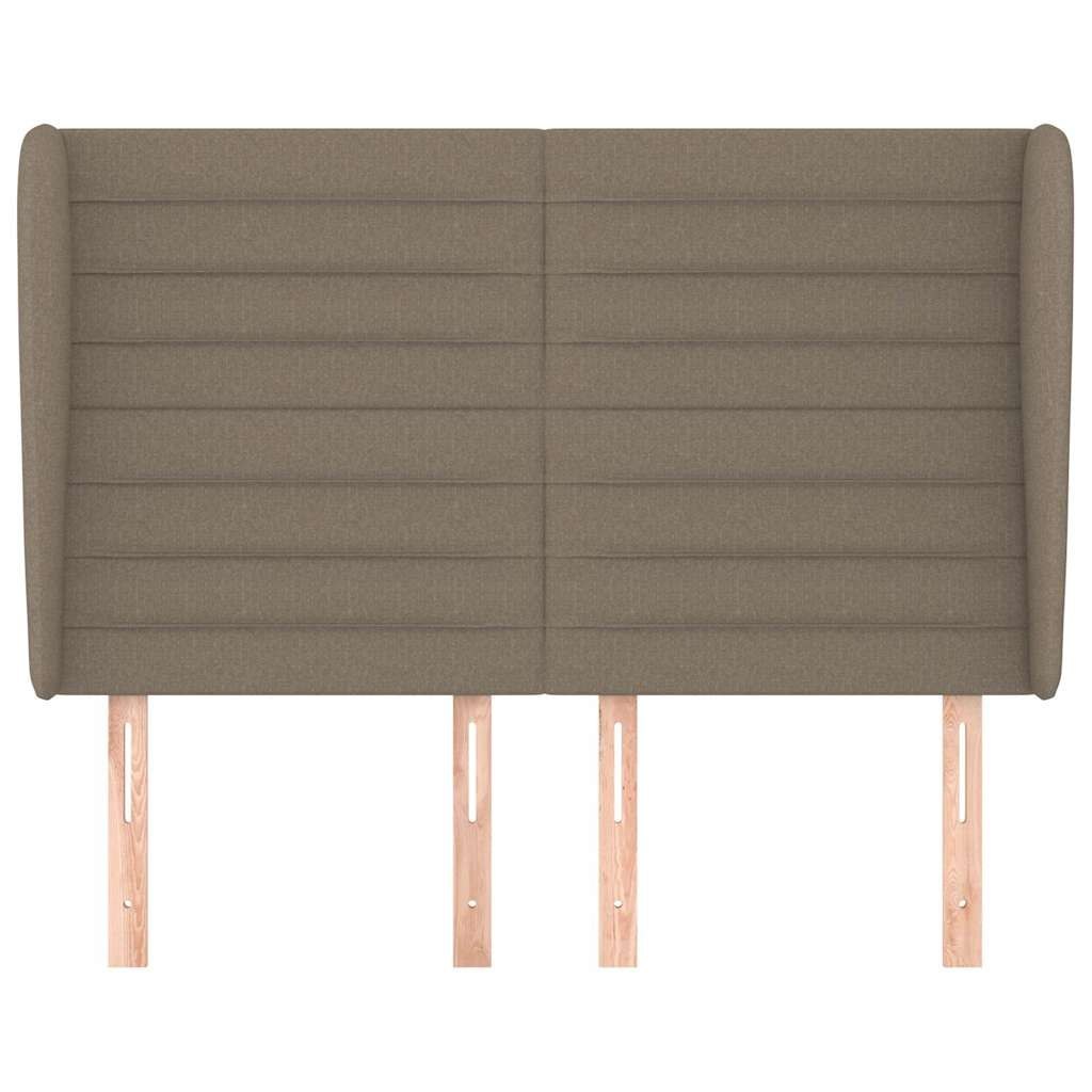 Zagłówek uszak, taupe, 147x23x118/128 cm, tkanina