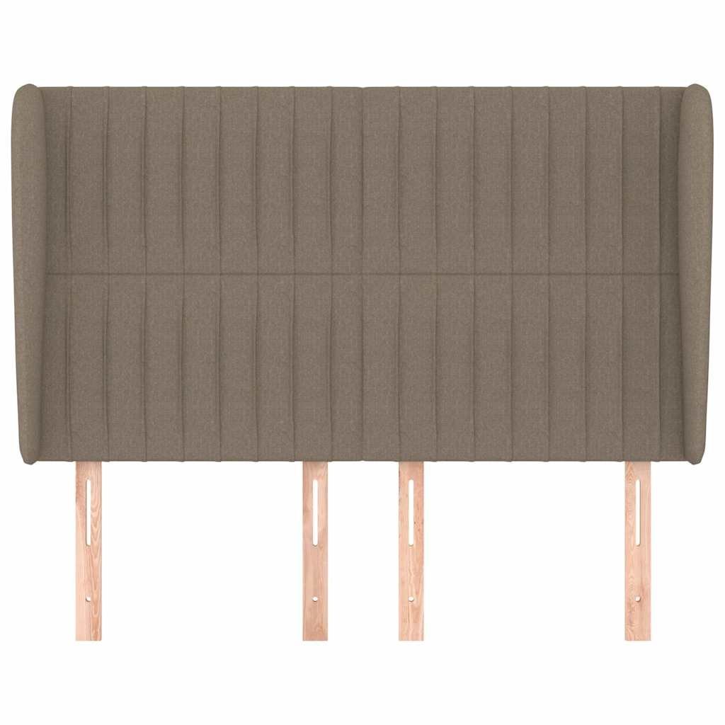 Zagłówek uszak, taupe, 147x23x118/128 cm, tkanina