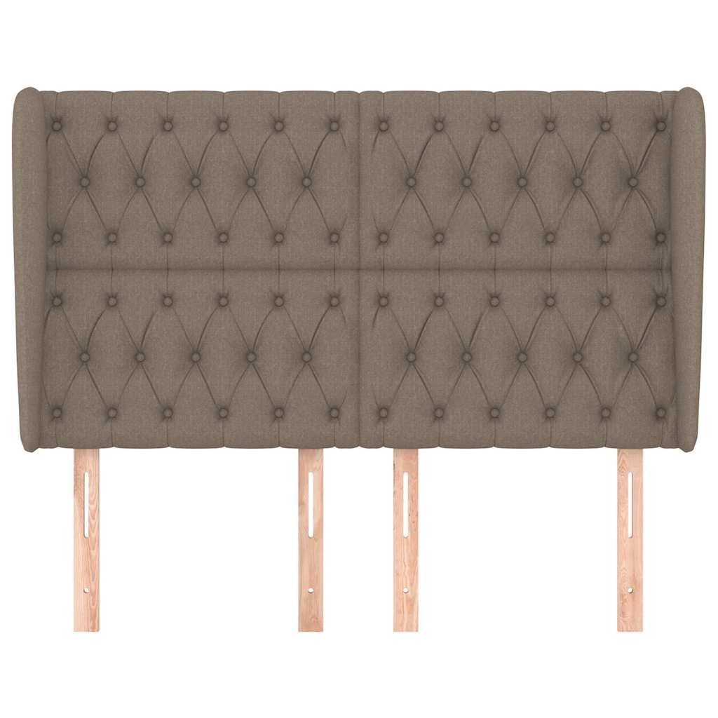 Zagłówek uszak, taupe, 163x23x118/128 cm, tkanina